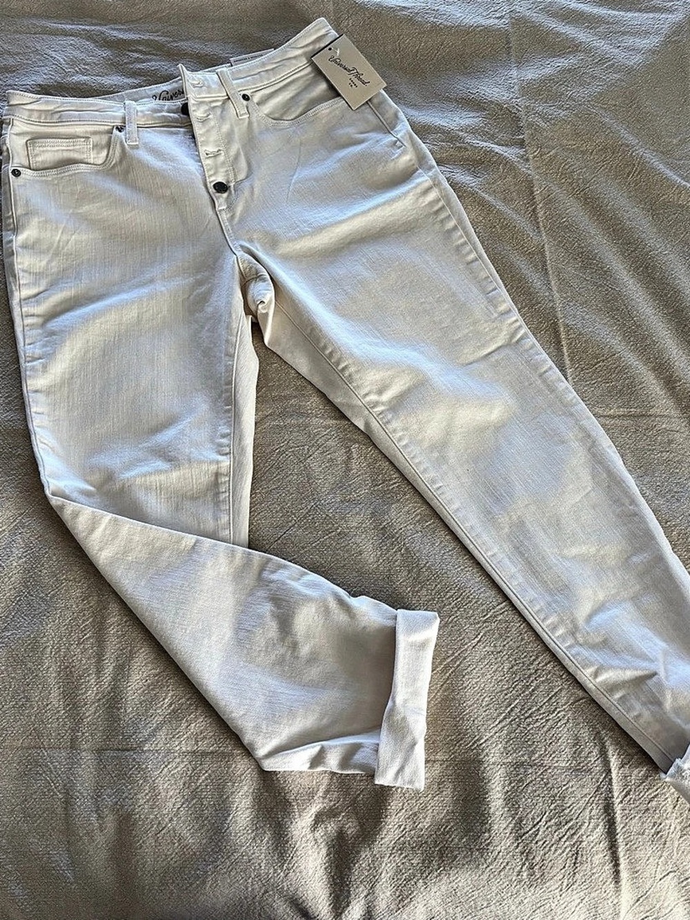 Universal Thread High Rise Skinny Ivory Waist 12 NWT